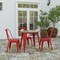 Merrick Lane Dryden Indoor/Outdoor Dining Table, 30" Round All Weather Poly Resin Top with Steel Base